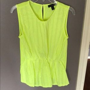 J Crew Neon Peplum Top